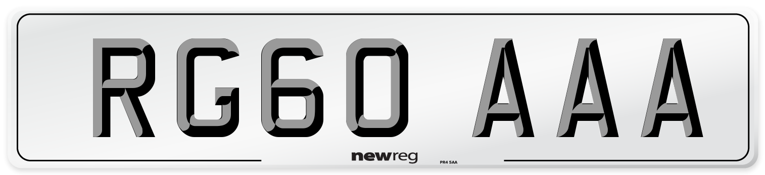 RG60 AAA Number Plate from New Reg